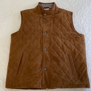 XL Peter Millar Mountainside Brown Suede Vest. New With Tags